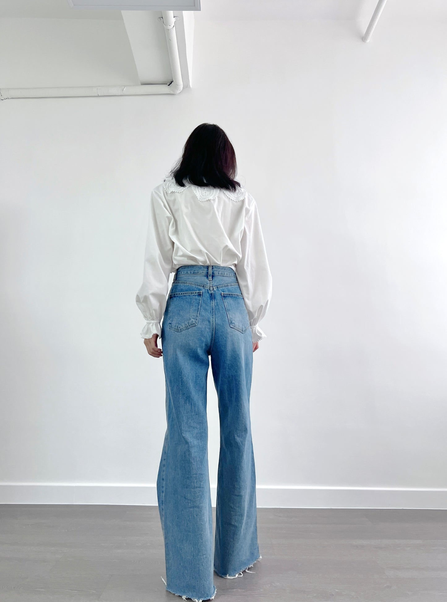 24 Spring Bohemian | 超高腰/過肚臍上 闊腳牛仔褲