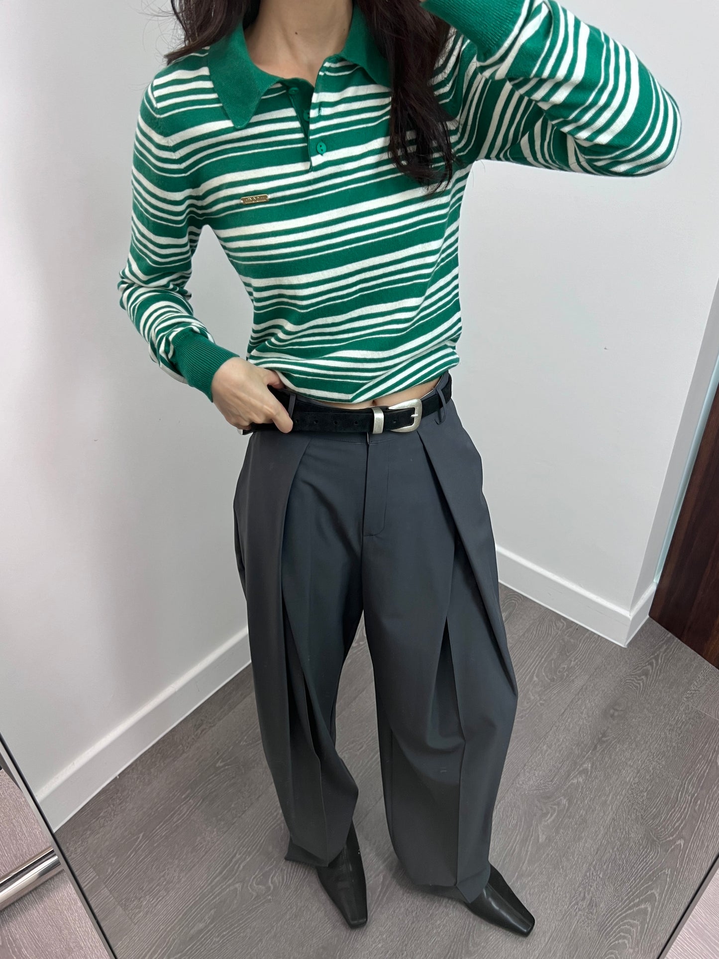 10 PO | 1024088 High Rise pleated trousers
