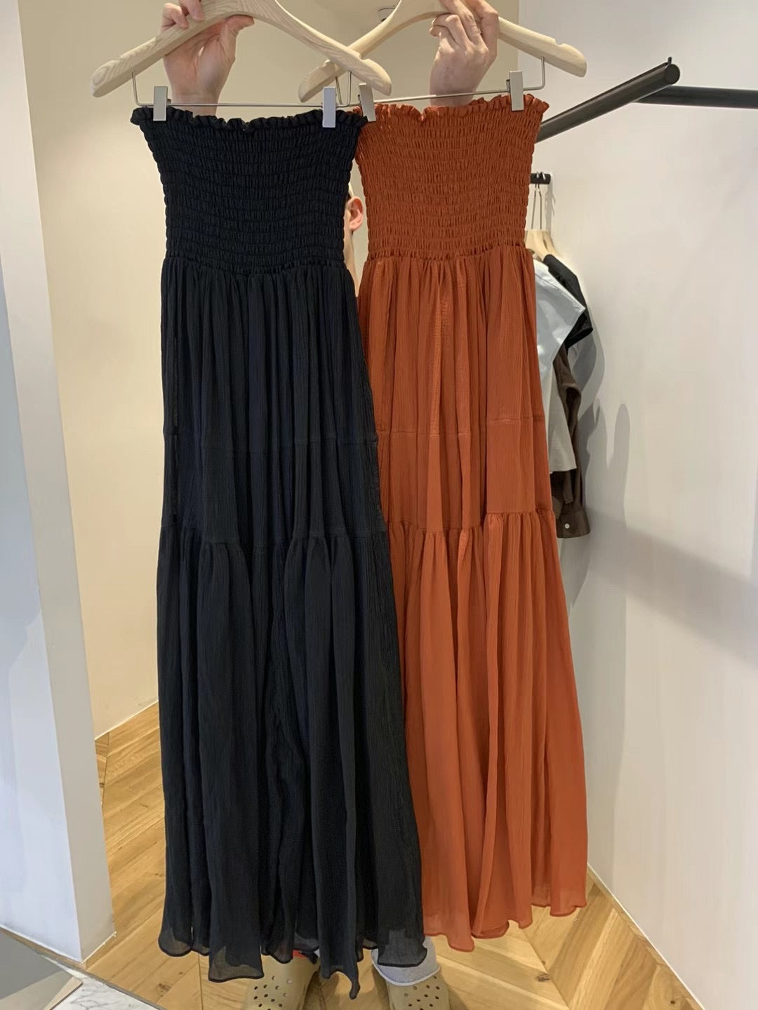 Sold out ✖️7月PO No.1 Shirred bodice maxi dress