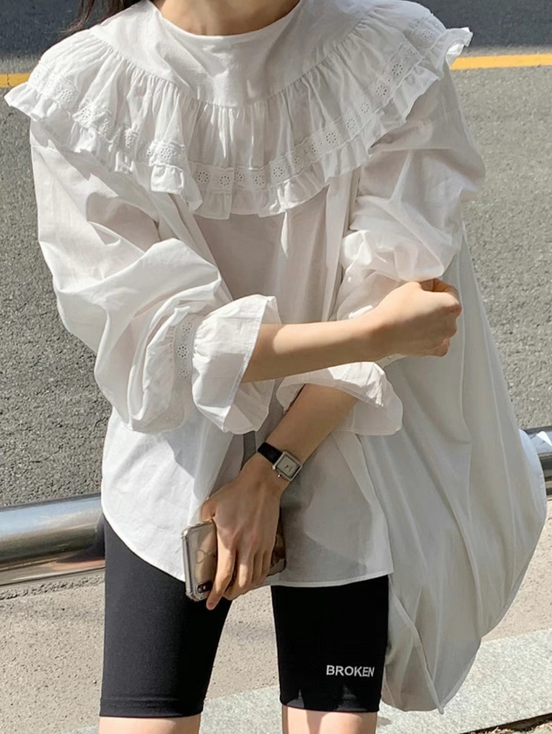 PreAW 孔孝真style ｜0824AW06 Ruffled blouse