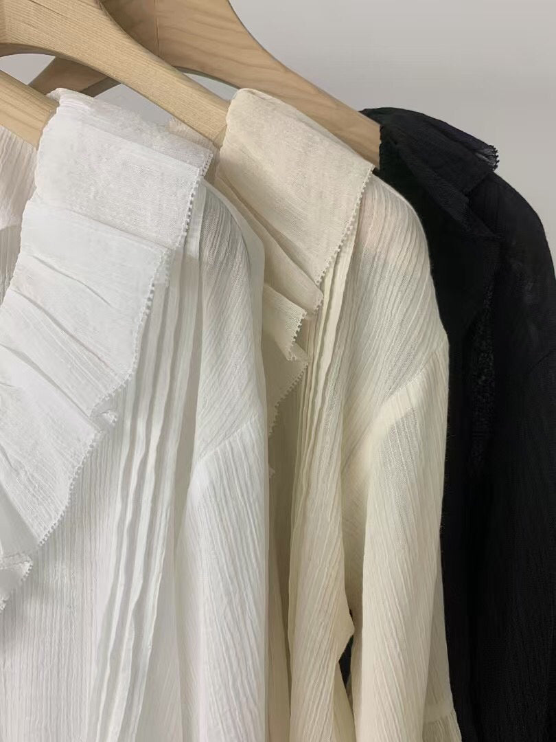 4PO ｜0425061 復活款漂亮遮手臂/Ruffled blouse