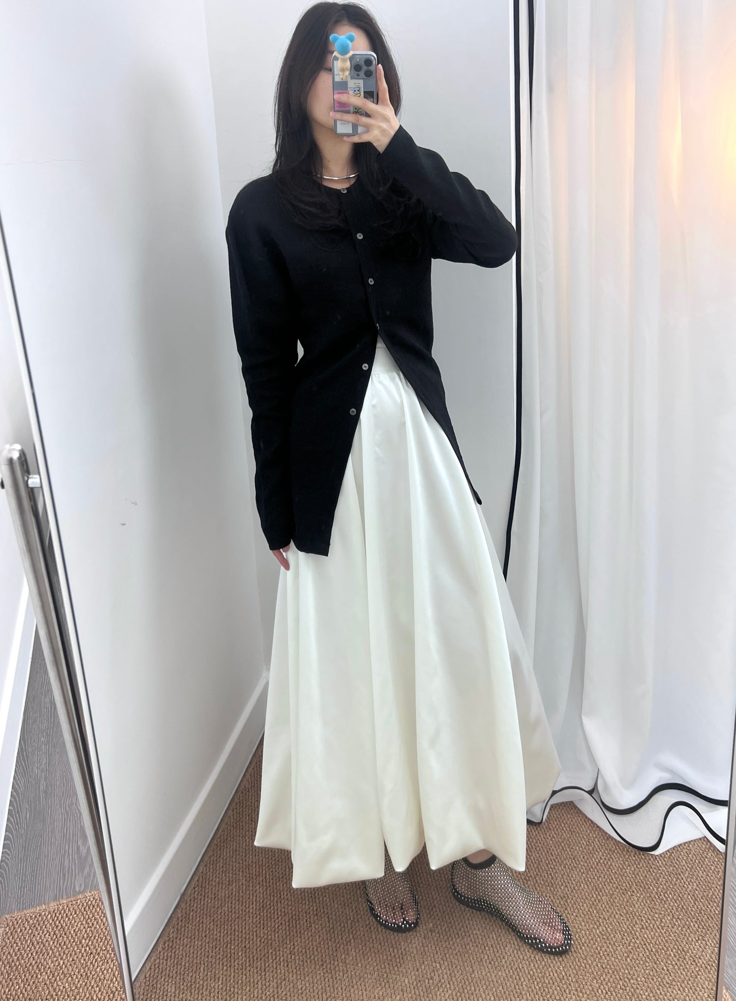 4PO ｜0425067 薄款摺紋修腰長blouse