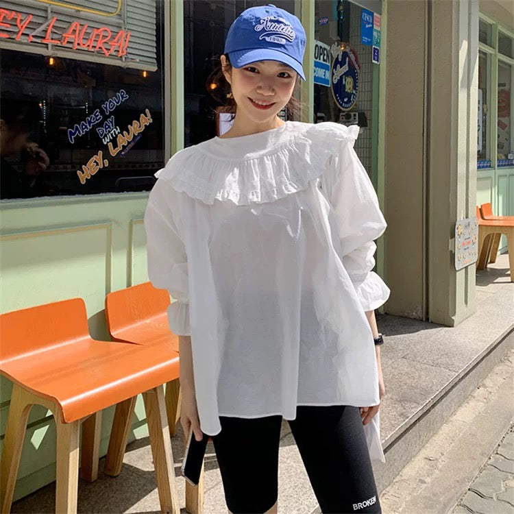 PreAW 孔孝真style ｜0824AW06 Ruffled blouse