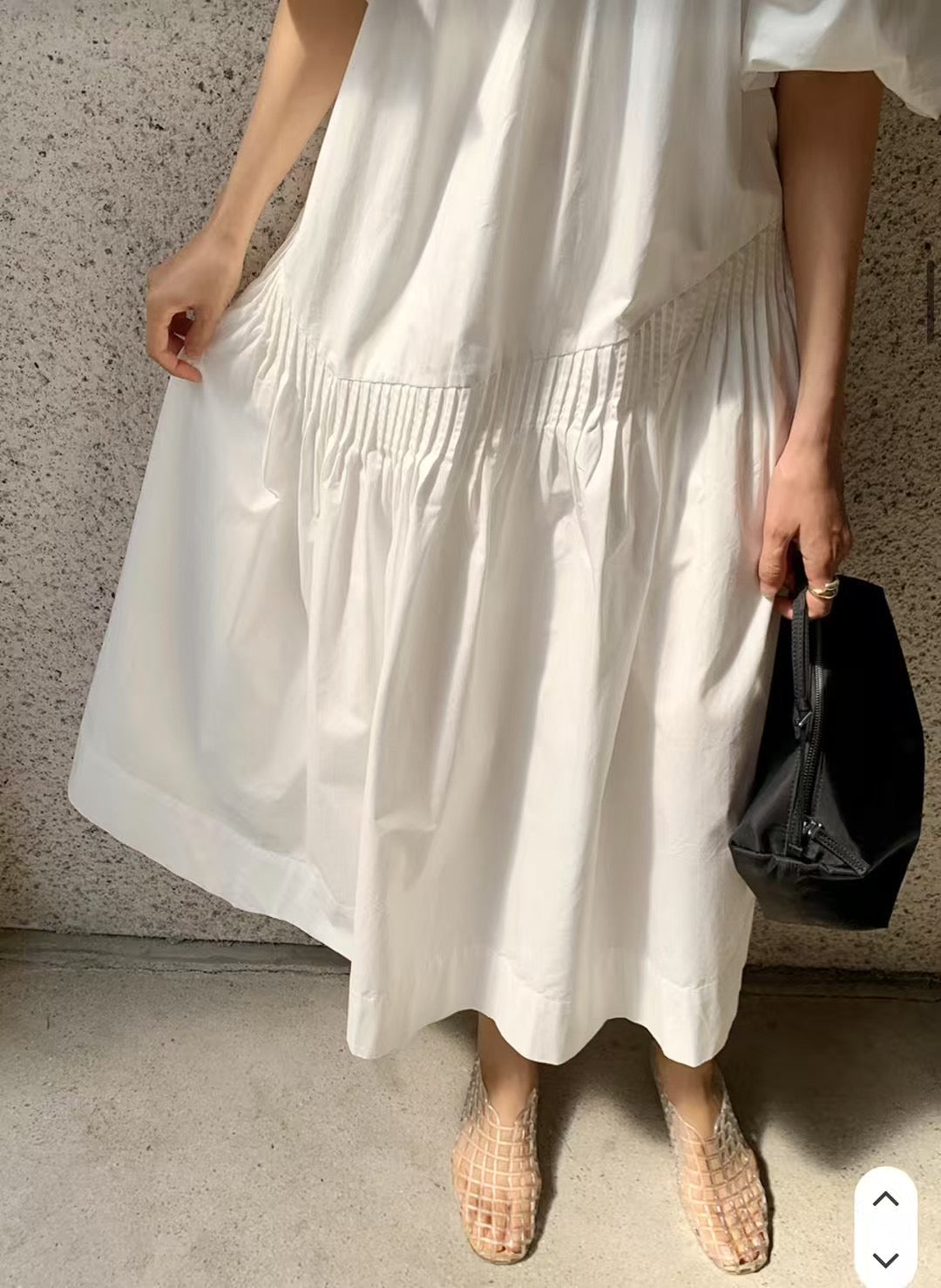 5PO |0525080 高質系列/ Puff sleeve White dress