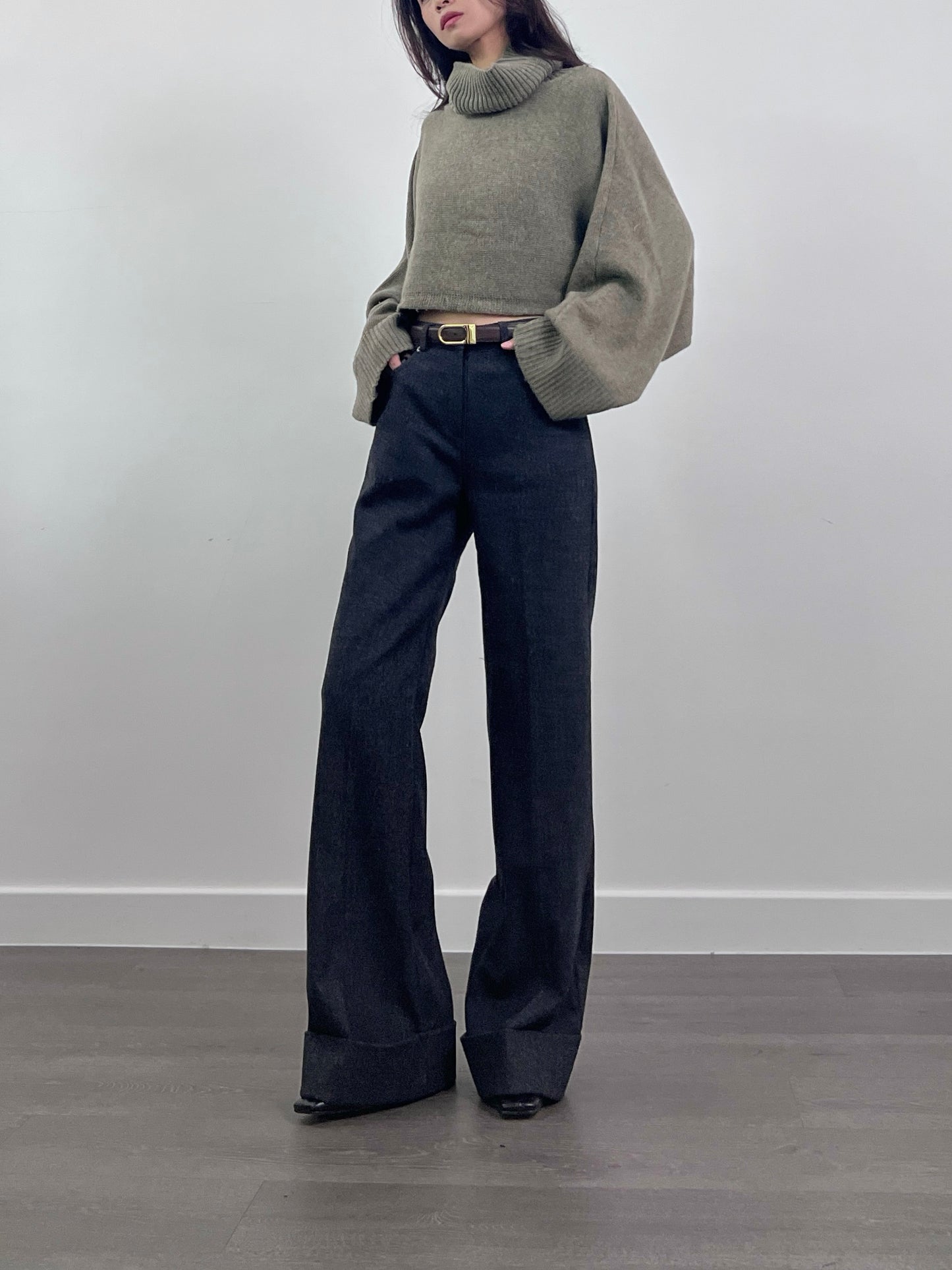 12PO 長腿神褲| 1224144 Herringbone cuffed trousers