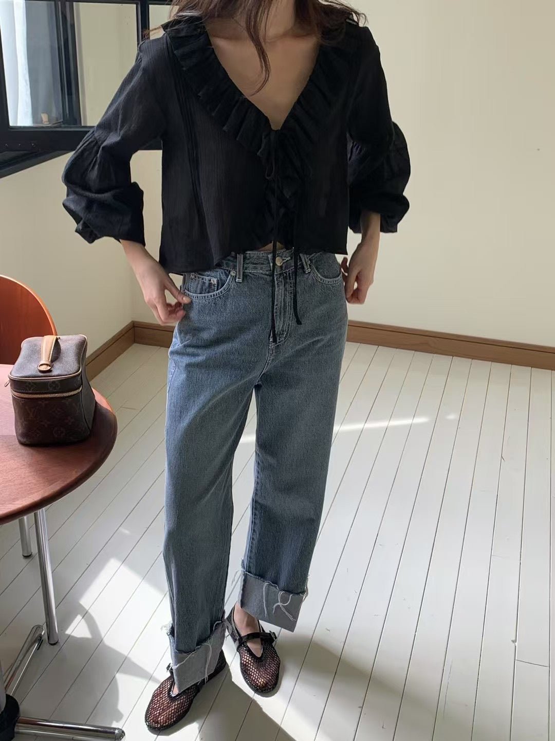 4PO ｜0425061 復活款漂亮遮手臂/Ruffled blouse