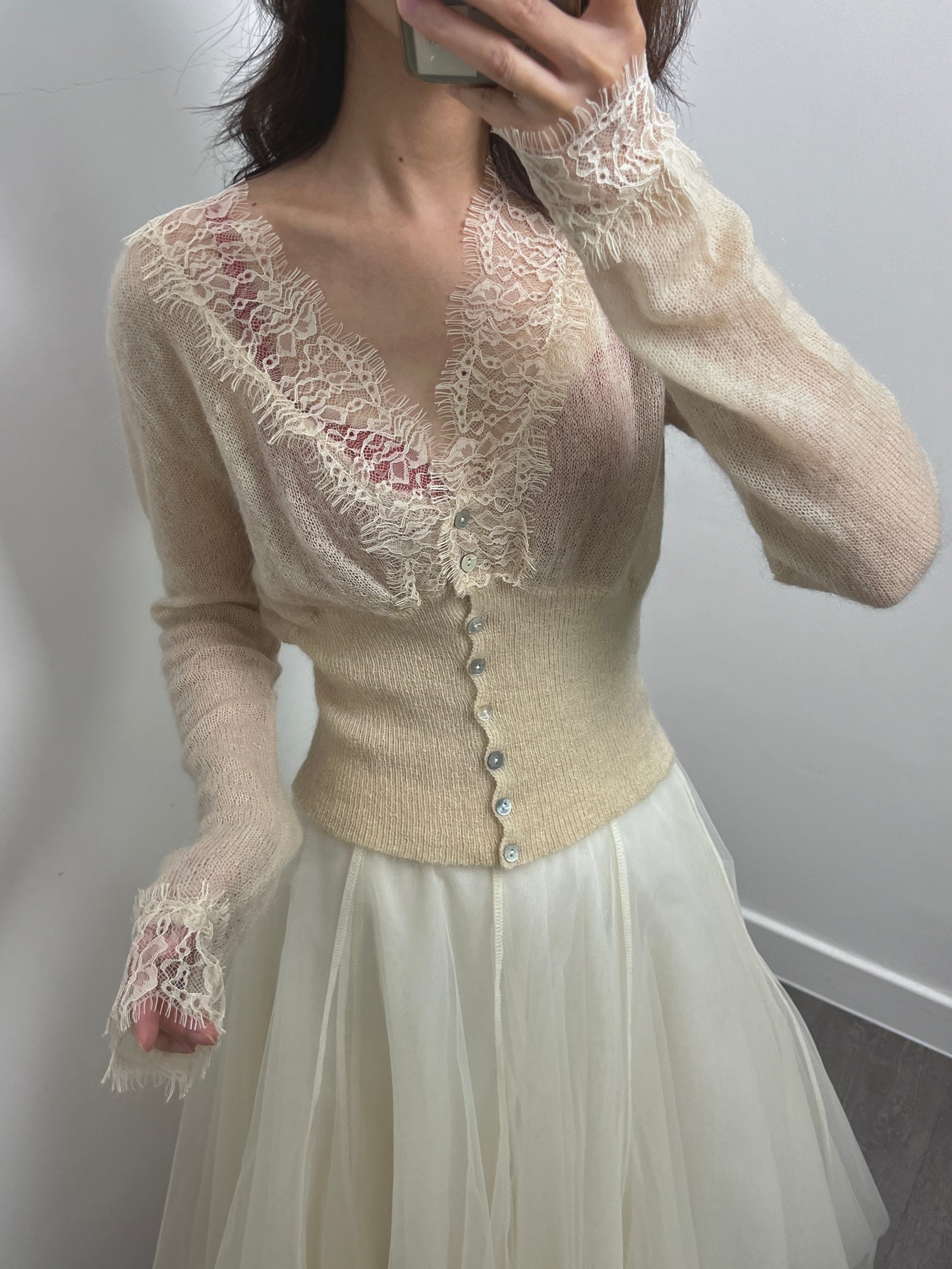 11 PO| 1124095 Lace Cardigan