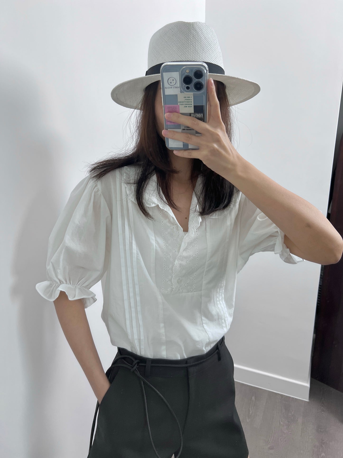 Sold out 5Pre order  No.3 復古款 ｜娃娃領泡泡袖襯衫