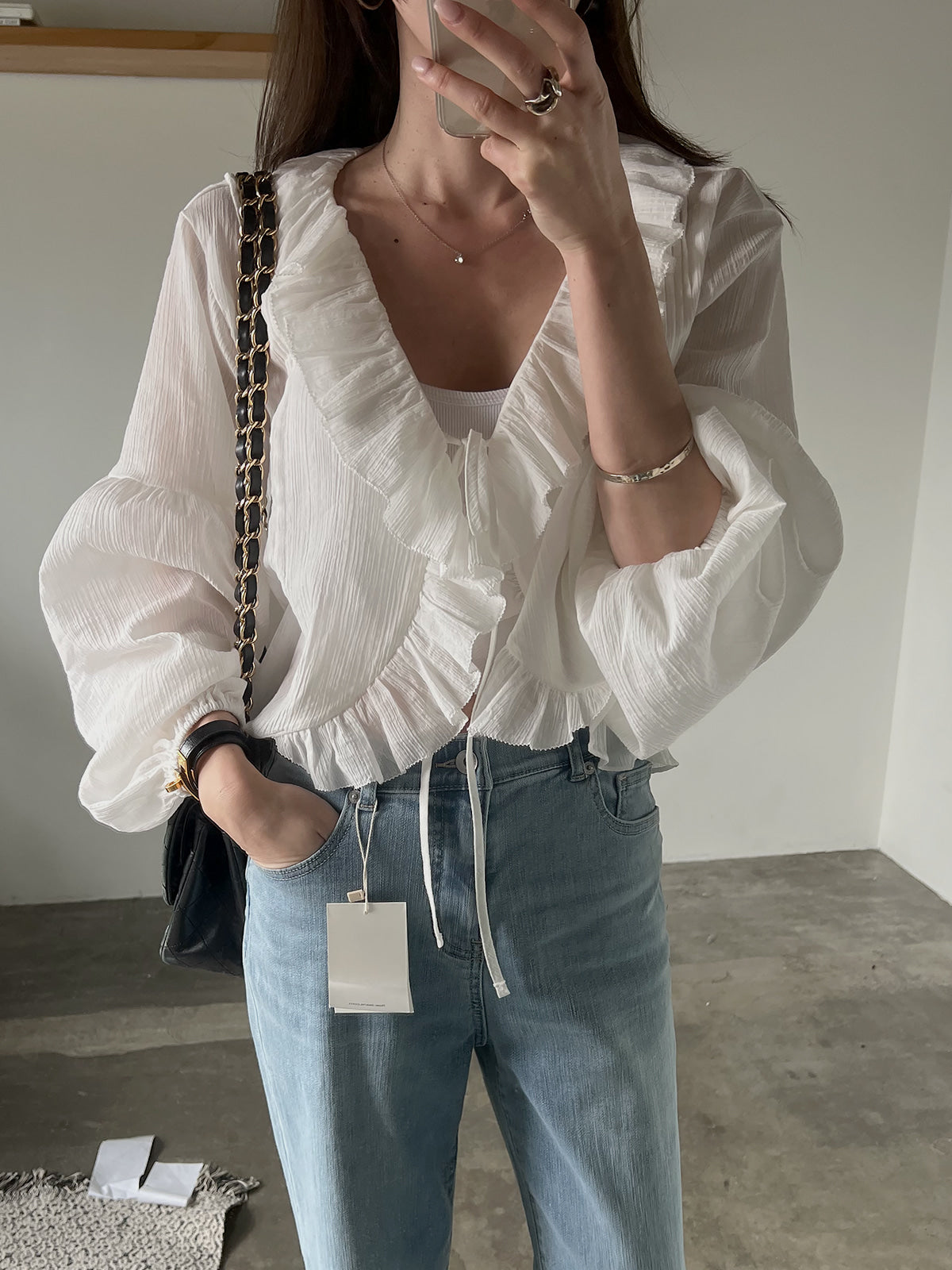 4PO ｜0425061 復活款漂亮遮手臂/Ruffled blouse