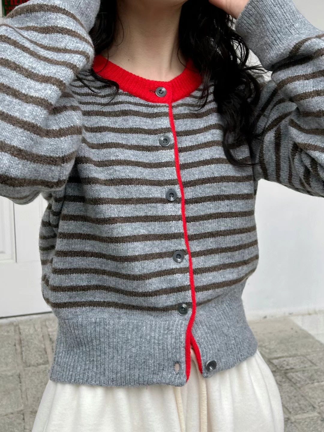 2PO 自留|  0225021 條子cardigan
