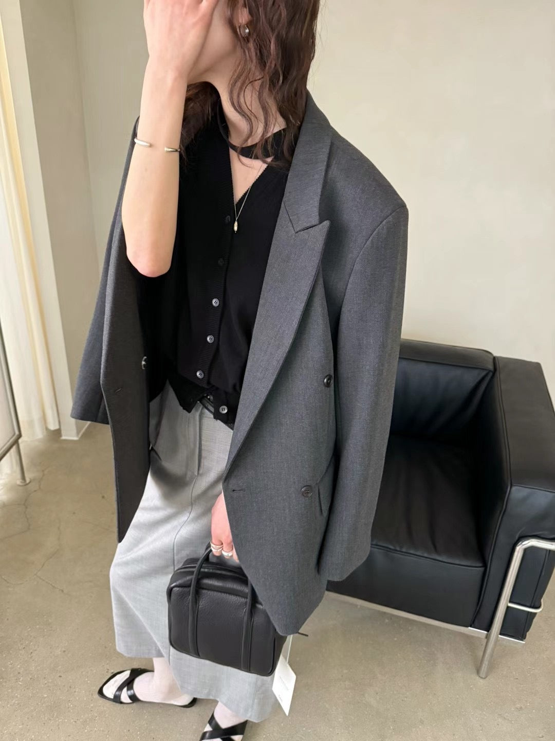 4PO｜0425053 配搭必備 /Knitted vest cardigan ( with tie)