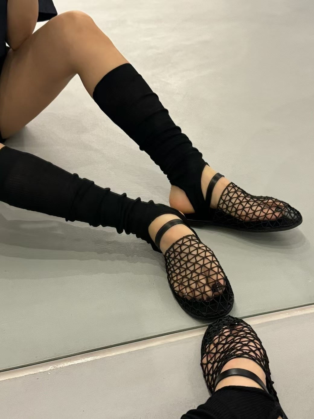 4PO | SH0042 Minimal style Mesh mules