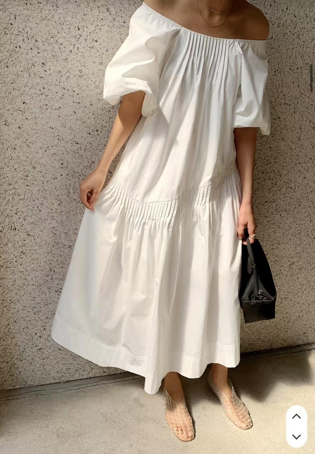 5PO |0525080 高質系列/ Puff sleeve White dress