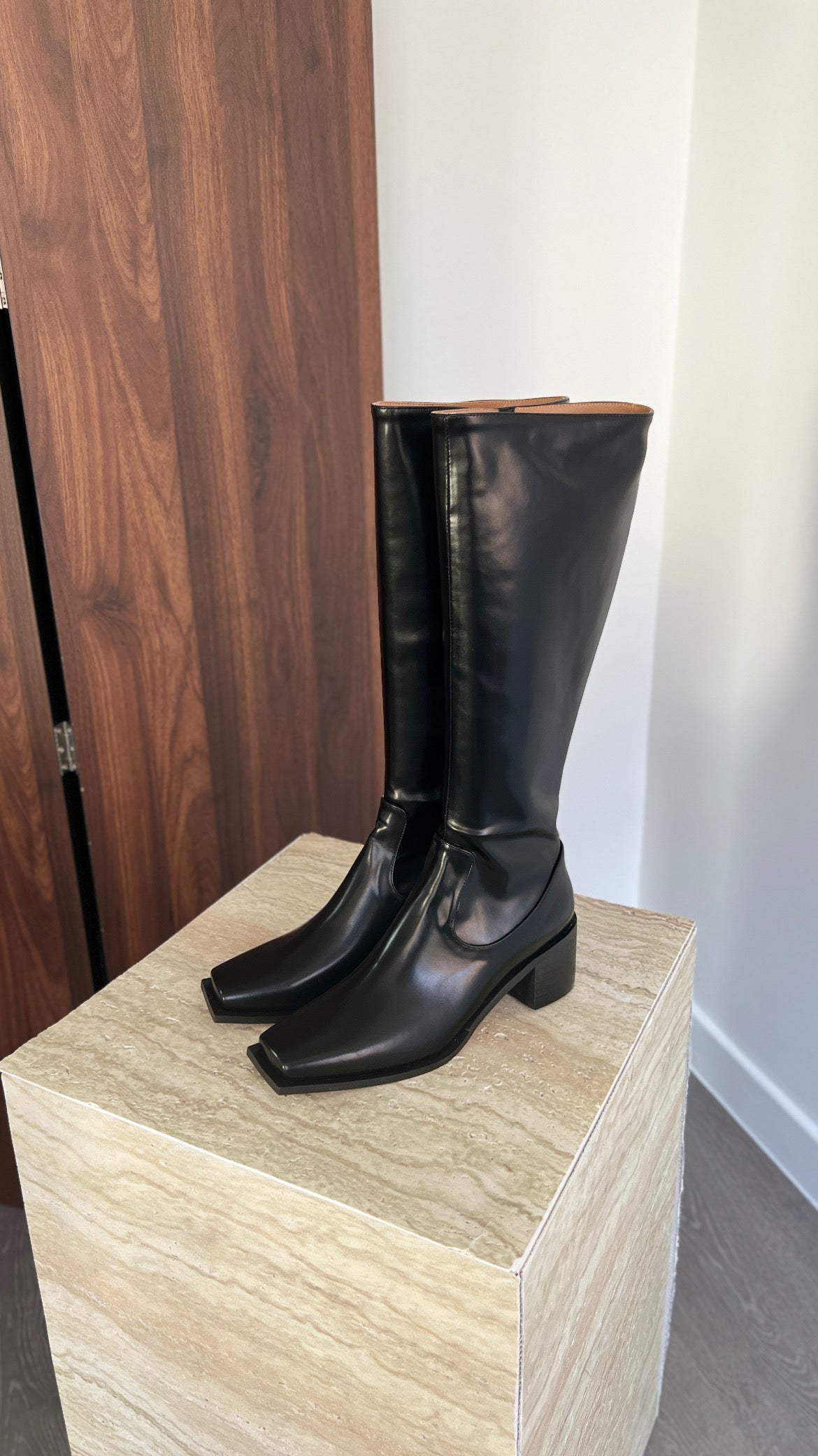 12PO 熱賣基礎款｜SH0037 Knee high fit squared off point toe boots