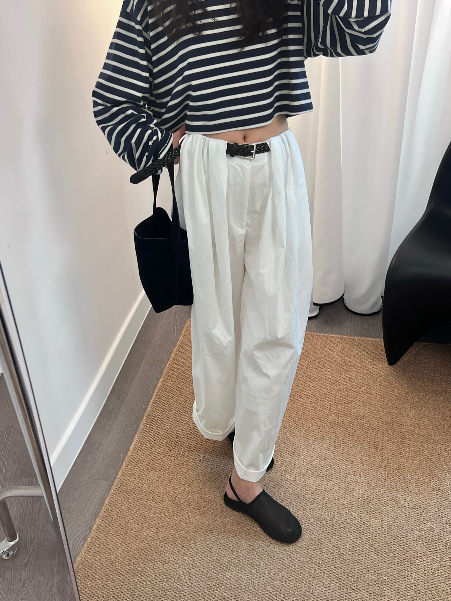 5PO |0525072 25SS Trend 高腰錐形長褲(連belt)通爽布料
