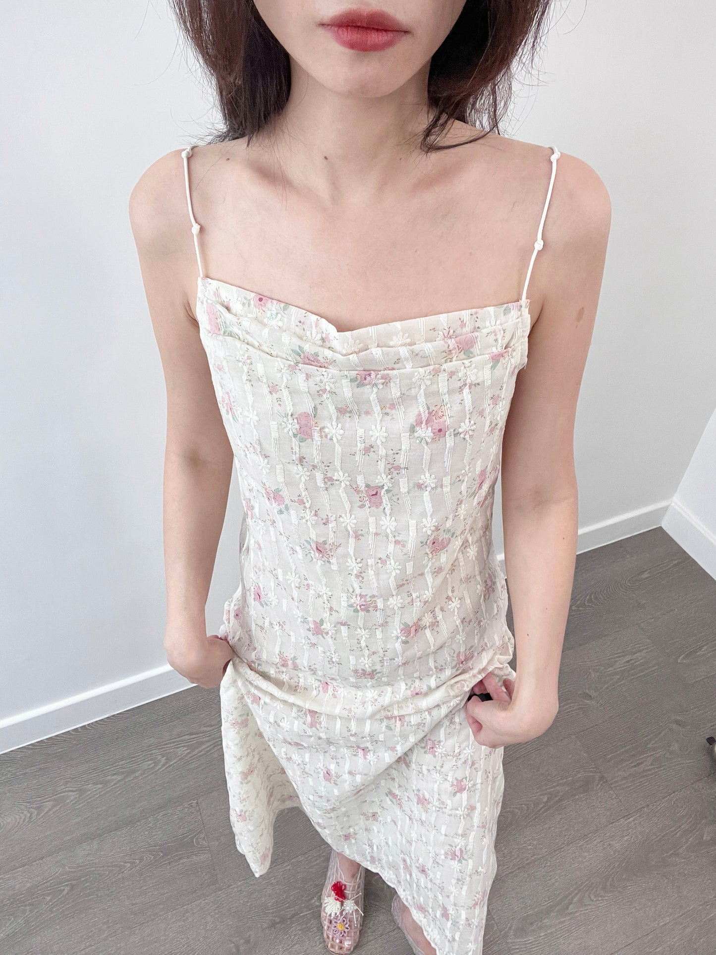6PO 自留款｜06250104  小碎花吊帶長裙