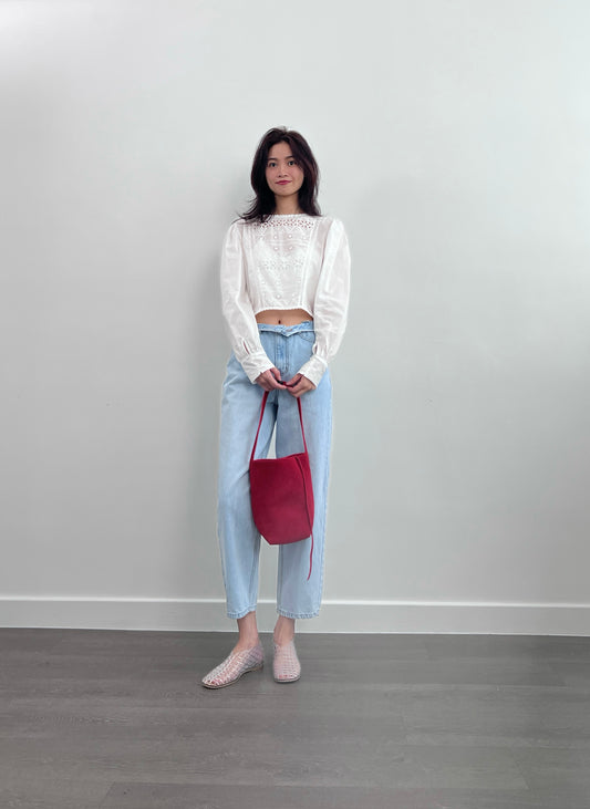 5PO 自留款|0525082 短版Lace Blouse (可前後穿）