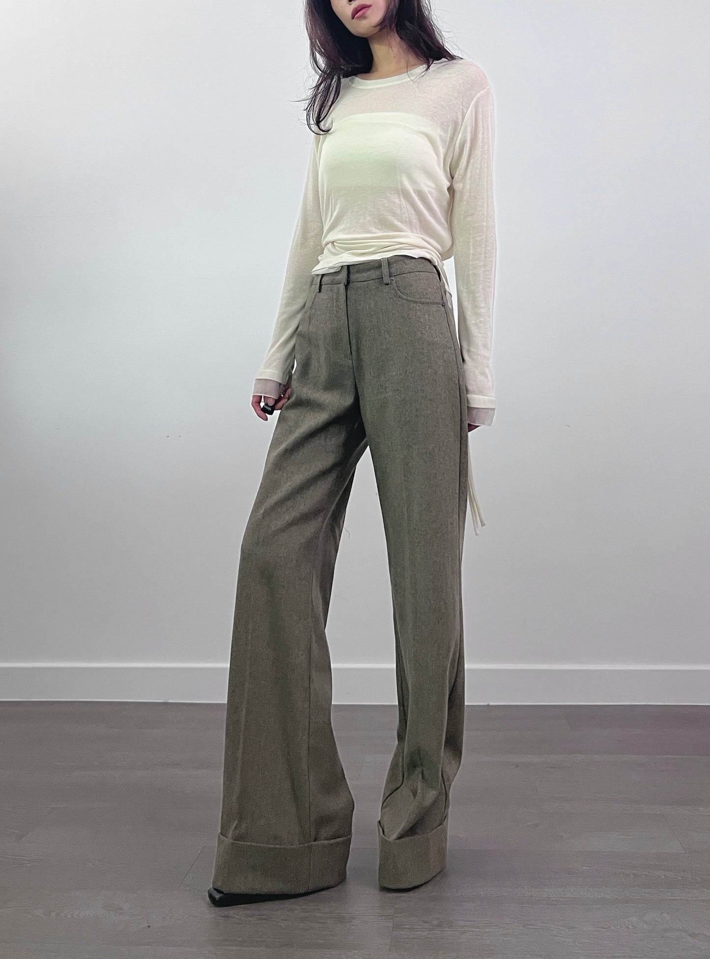 12PO 長腿神褲| 1224144 Herringbone cuffed trousers