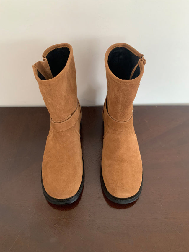 5PO 
| SH0046 自留款✨ 麂皮Biker 短boots