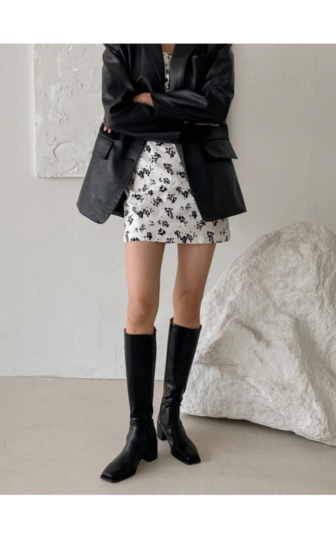 12PO 熱賣基礎款｜SH0037 Knee high fit squared off point toe boots