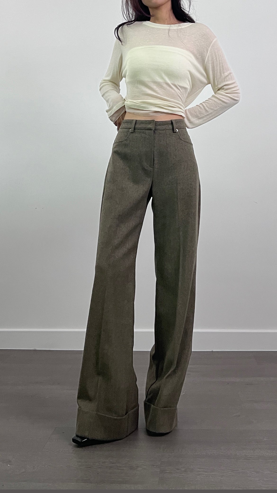 12PO 長腿神褲| 1224144 Herringbone cuffed trousers