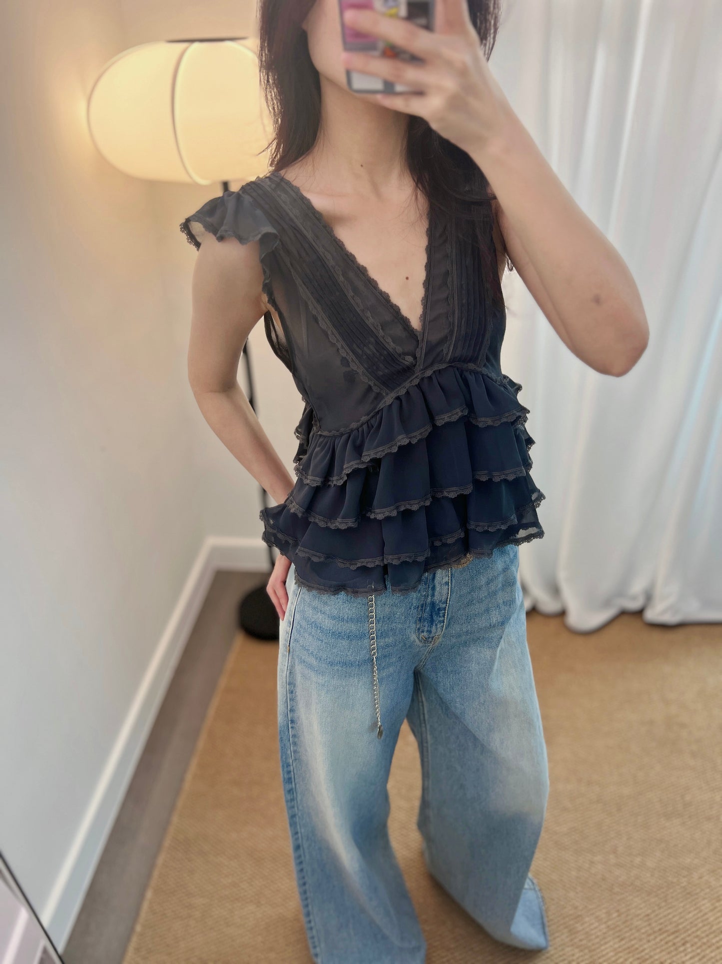 5PO
  超級熱賣款|0525086 美感飄逸Ruffles top