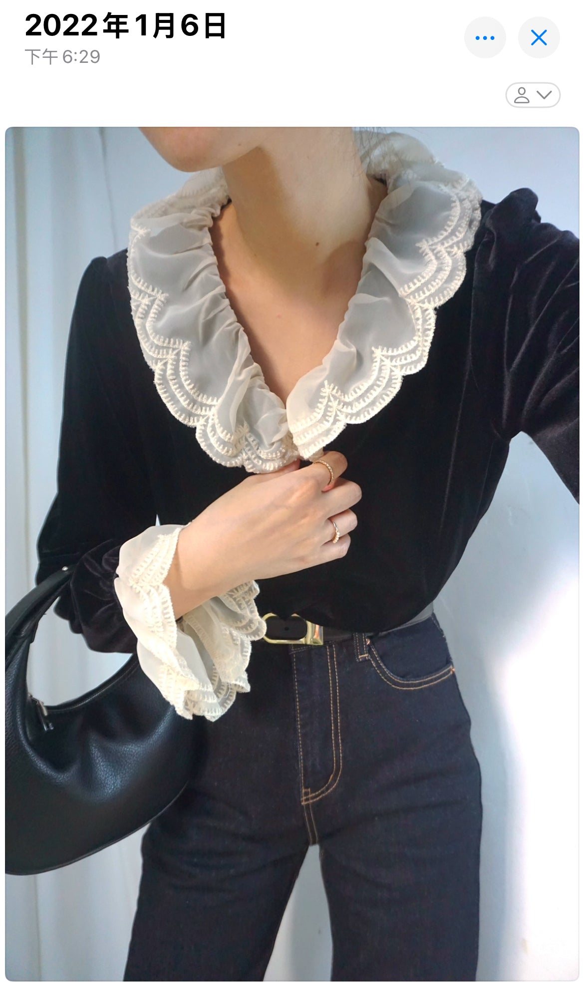 JanPO New Year’s Capsule  | 0125009 復活自留款Ruffles velvet blouse