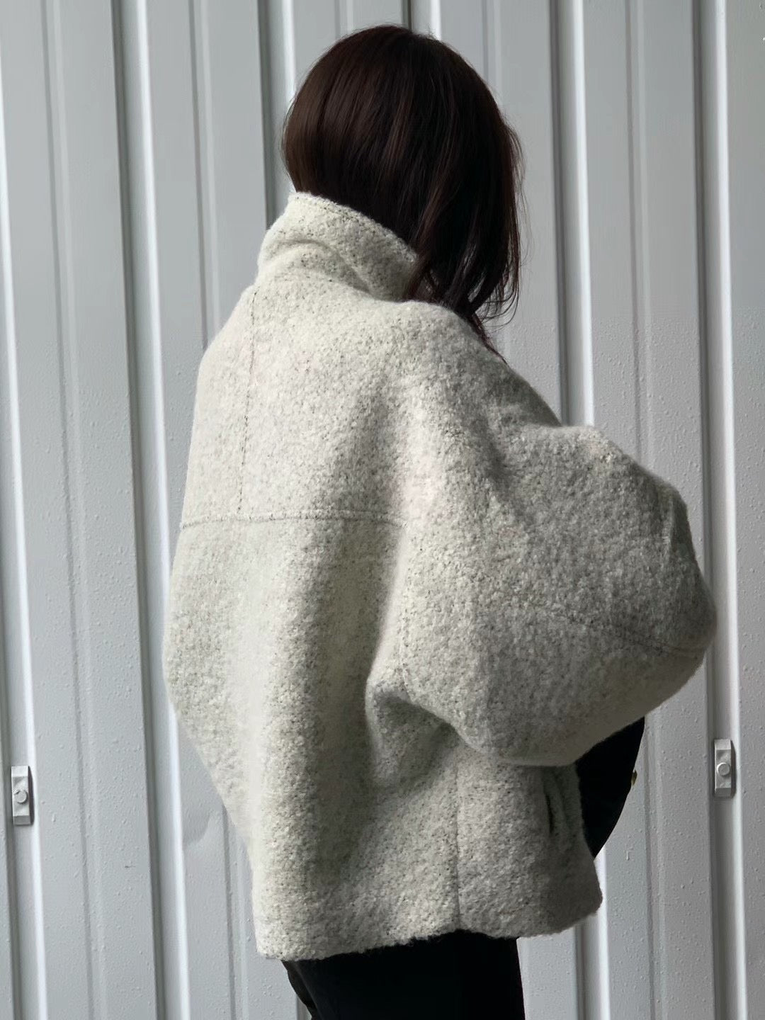 11月PO 高質高級感 ｜ 1124107 Alpaca wool廓型oversized 短版外套