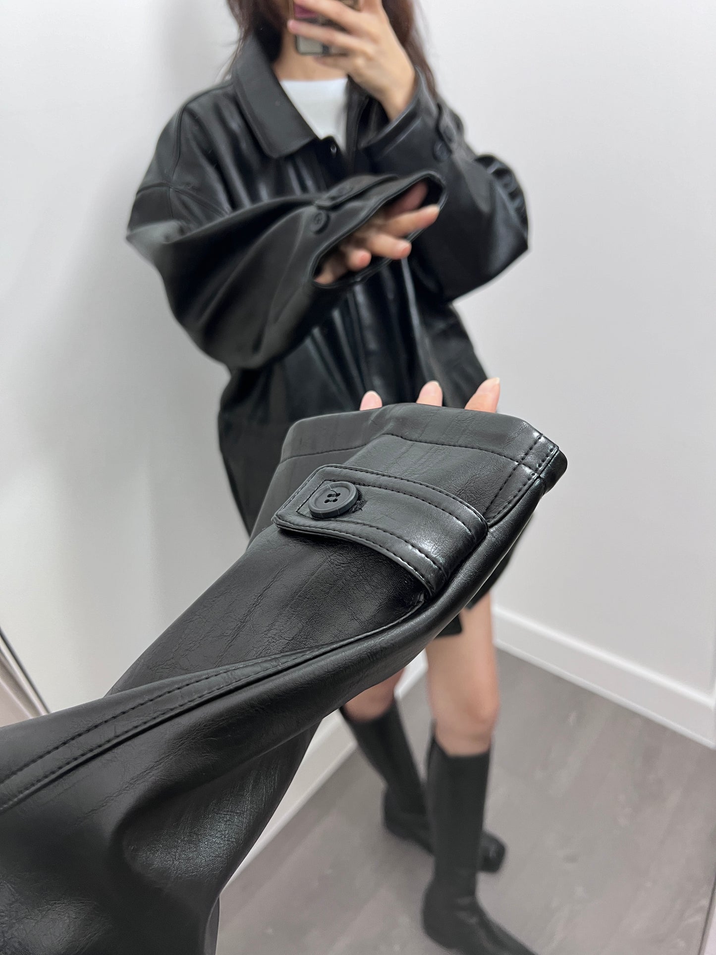 10 PO | 1024076自留 Parka款Faux 皮褸