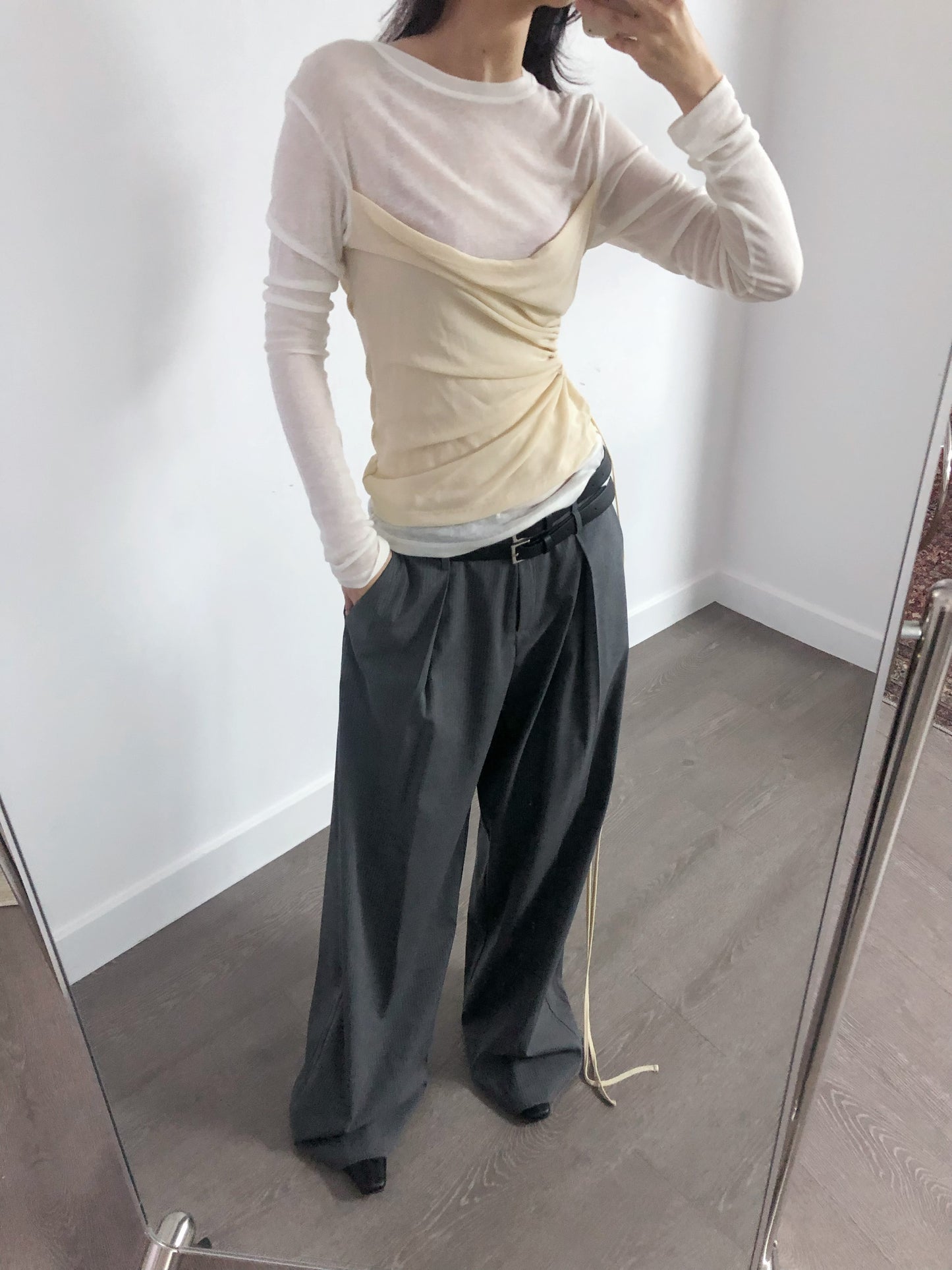 3 PO ｜0325048 Classy trousers ( with belts)