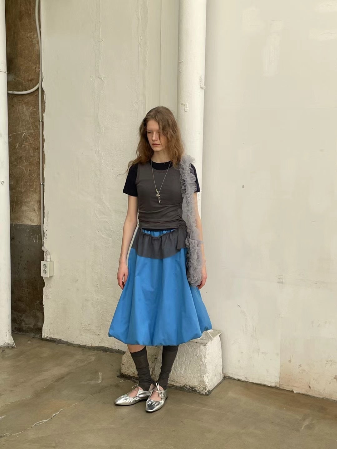 2PO 流行款|  0225026 Balloon midi skirt