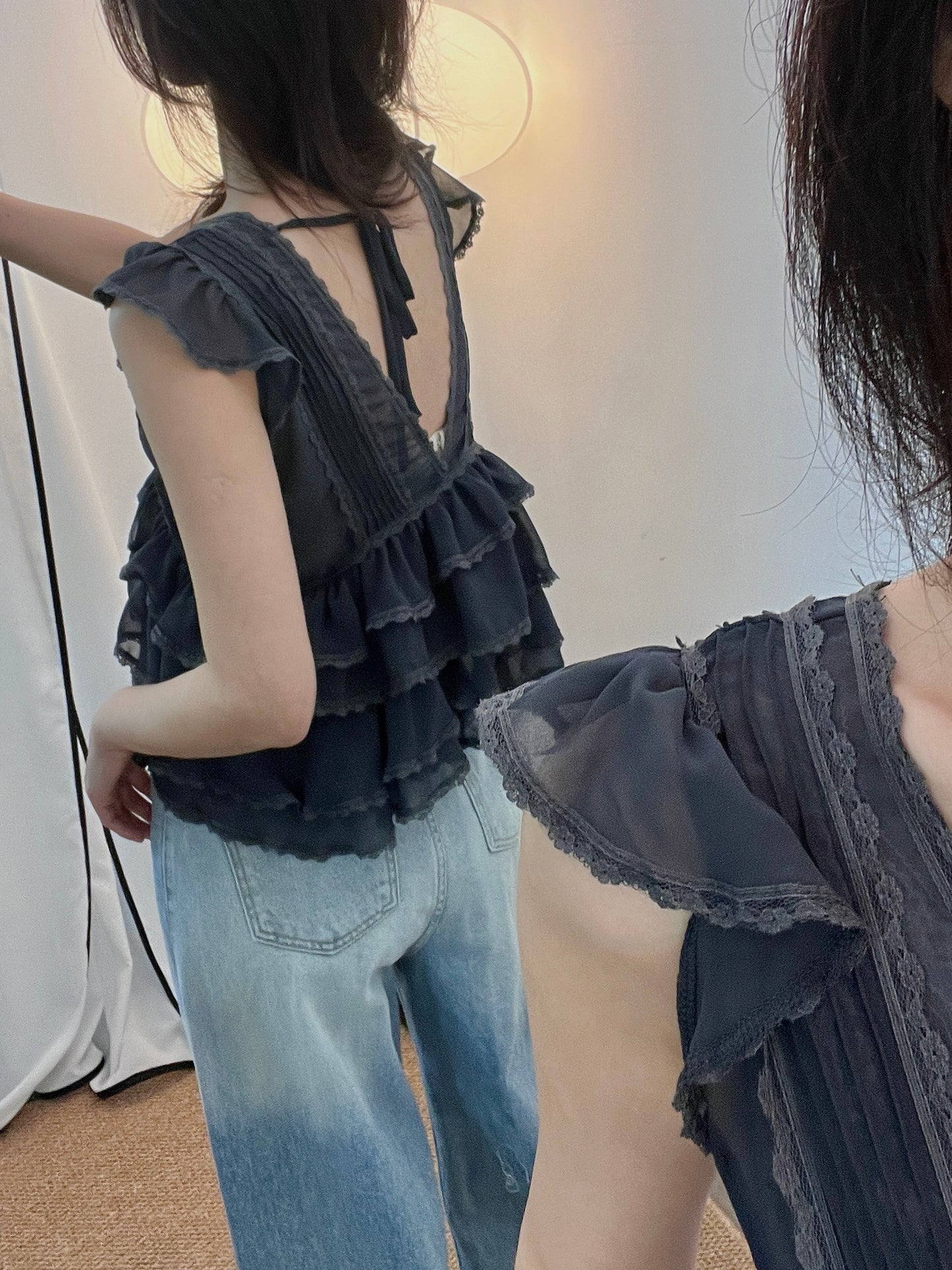 5PO
  超級熱賣款|0525086 美感飄逸Ruffles top