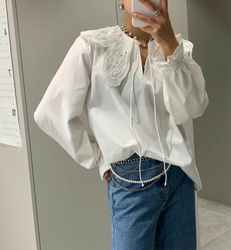 12PO 熱賣復活上架| 1224149 Lace Collar blouses