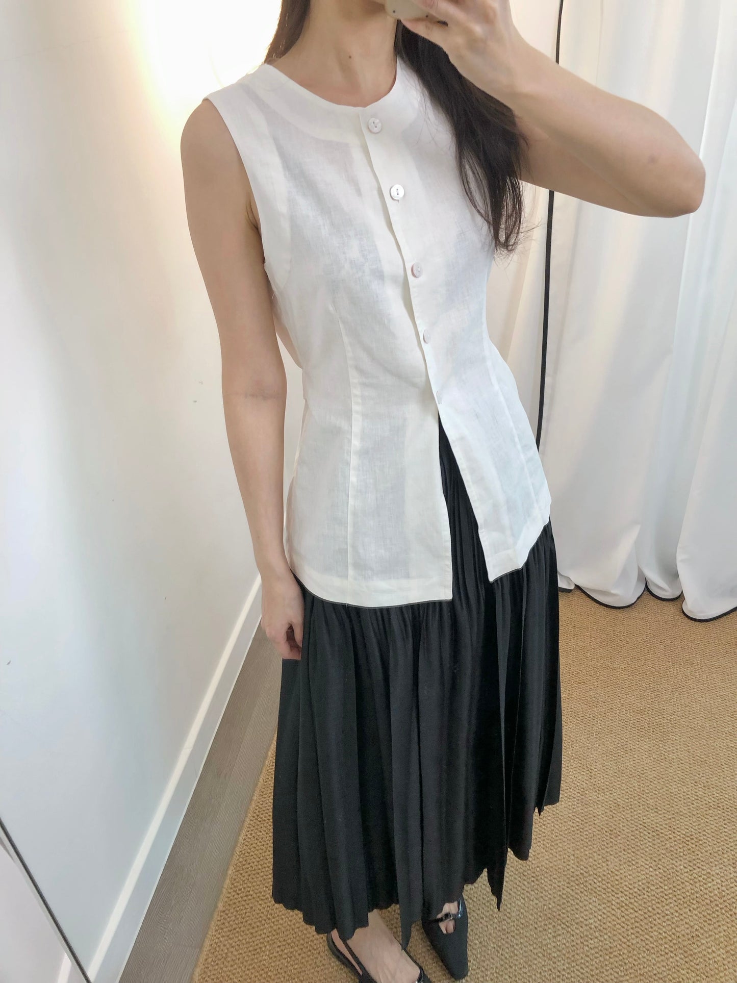 5PO 夏季必備 |0525095  修腰麻質馬甲背心