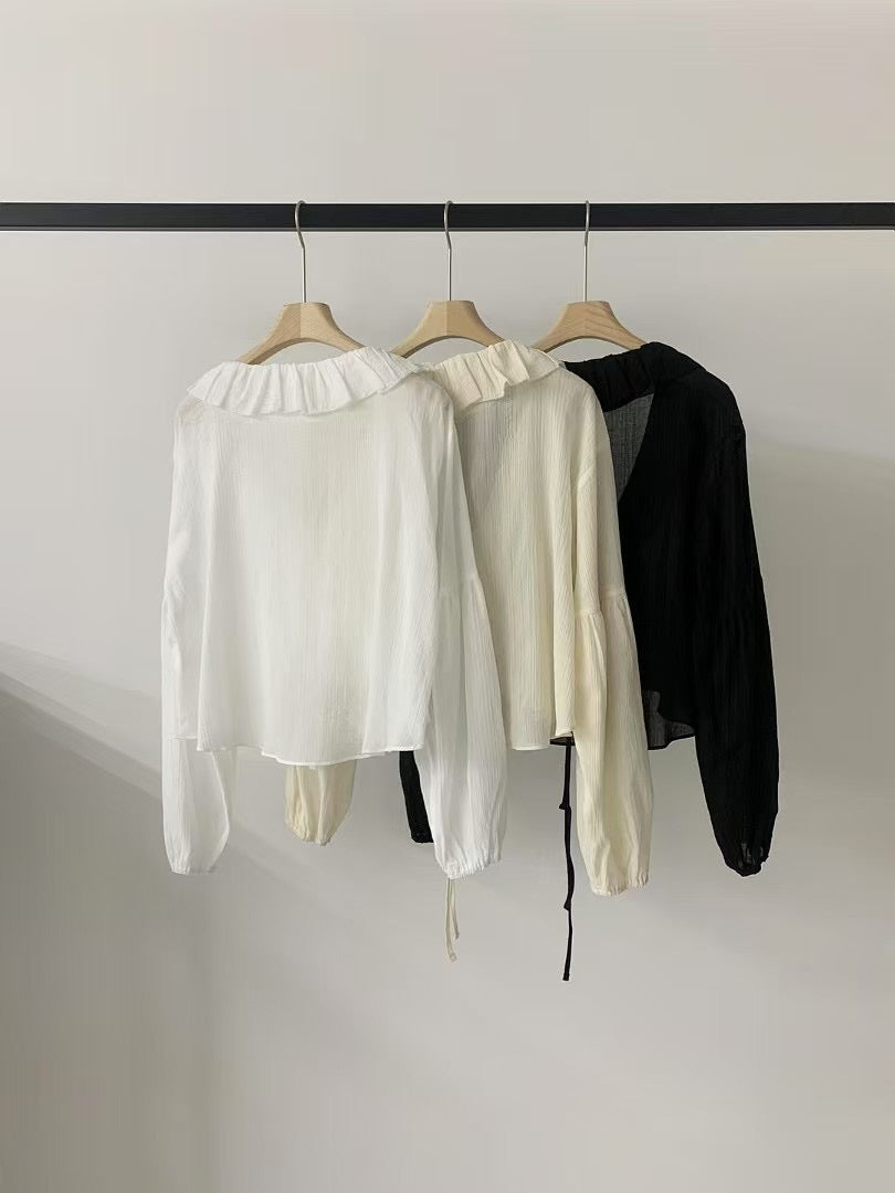 4PO ｜0425061 復活款漂亮遮手臂/Ruffled blouse
