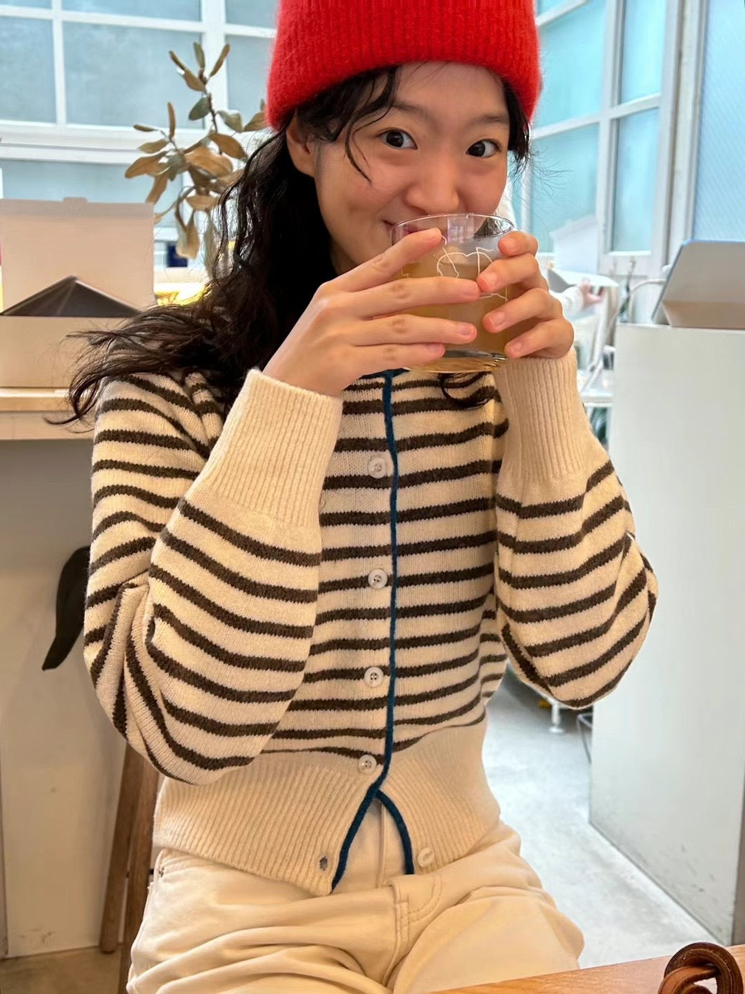 2PO 自留|  0225021 條子cardigan