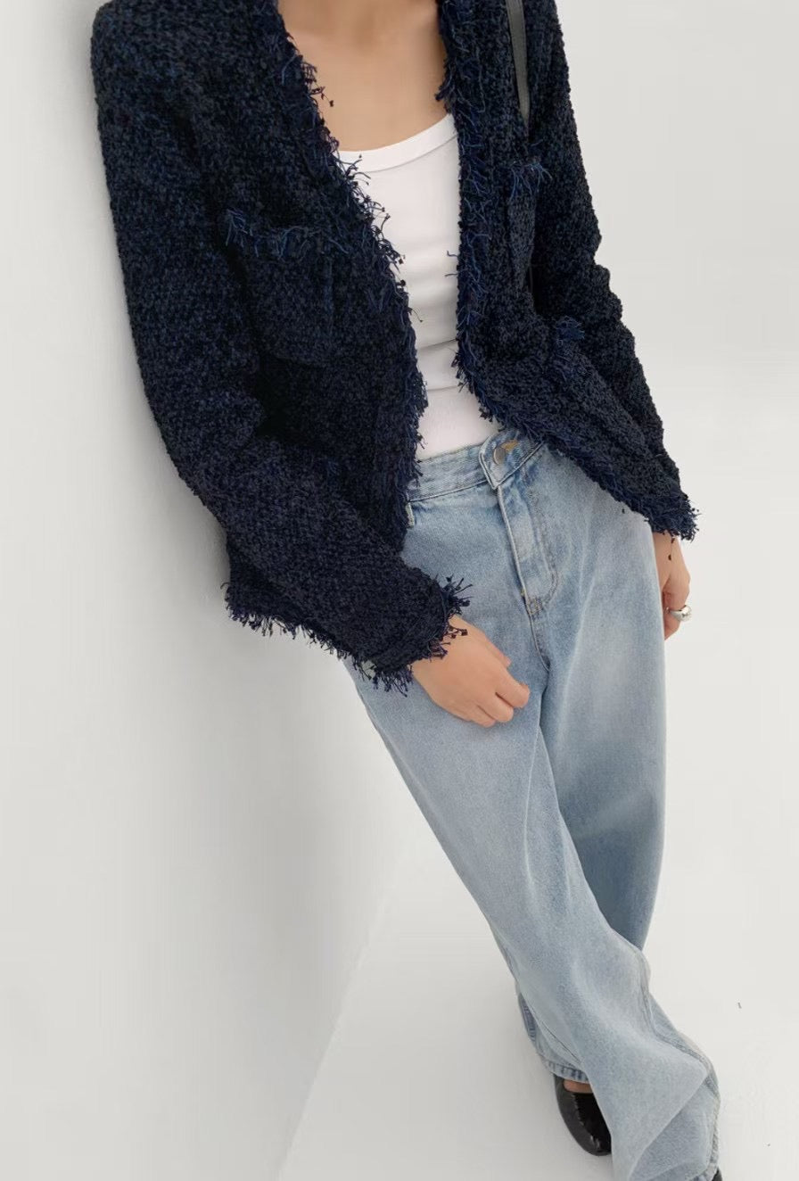 3 PO 推介自留款｜0325038 Tweed花尼修腰Cardigan