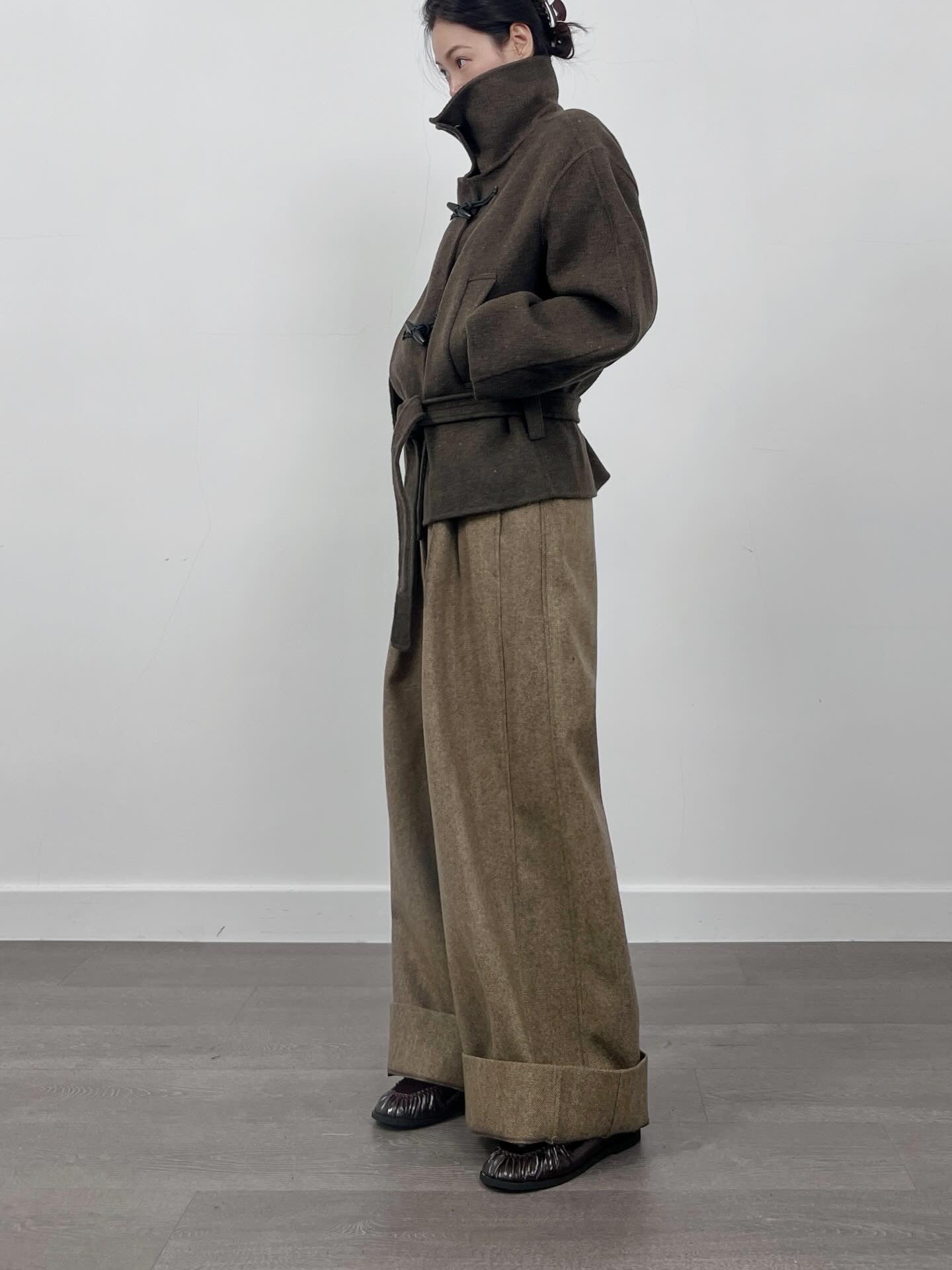 12PO 0120250241 herringbone wool pants