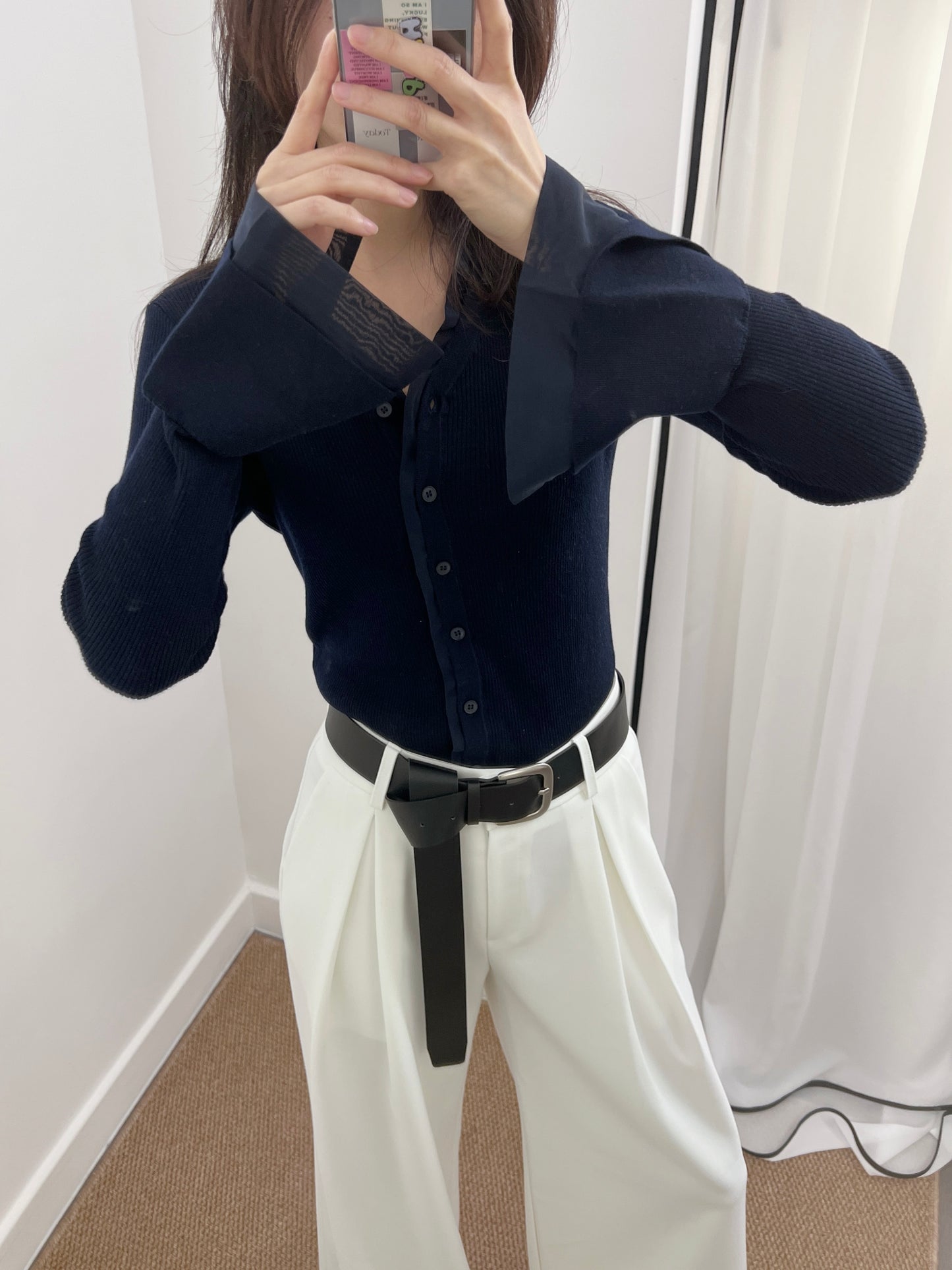 4PO ｜0425069 個性設計感 Cuffed 袖針織top