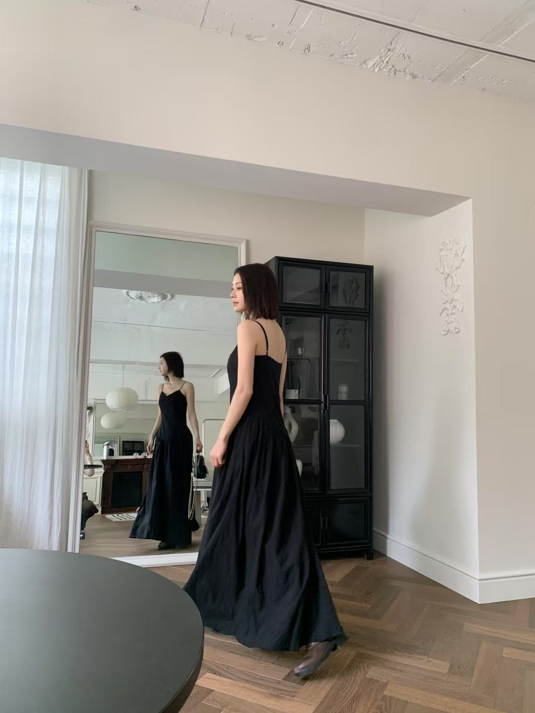 6PO 拖地款 ｜06250108 classy maxi dress ( 有袋）