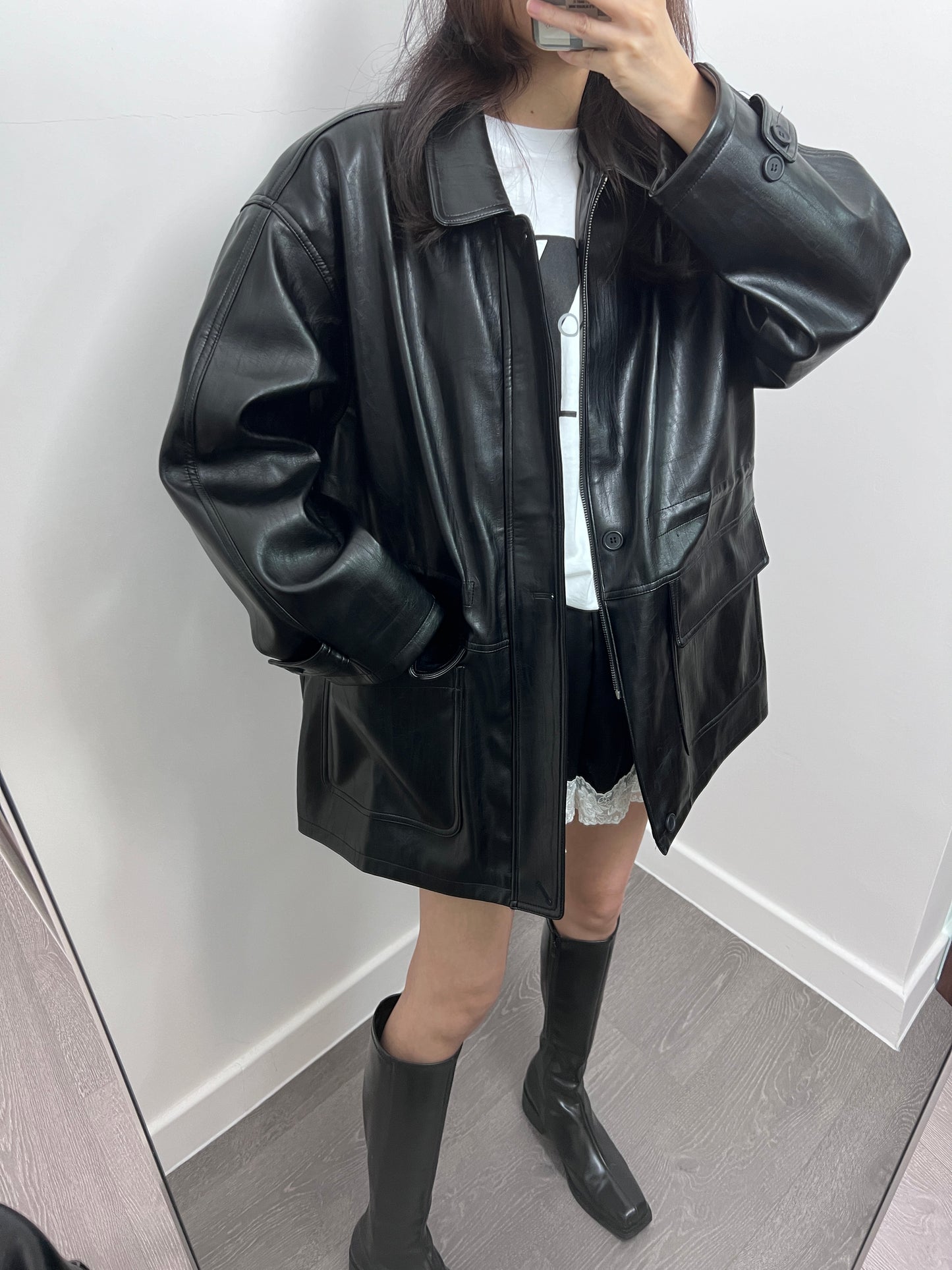 10 PO | 1024076自留 Parka款Faux 皮褸