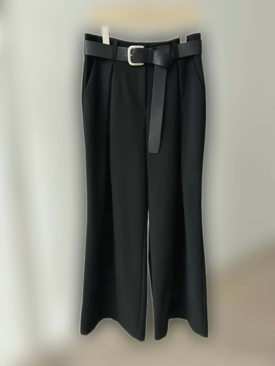 4PO ｜0425064 百搭基礎款/High-rise wide leg trousers( with belt)
