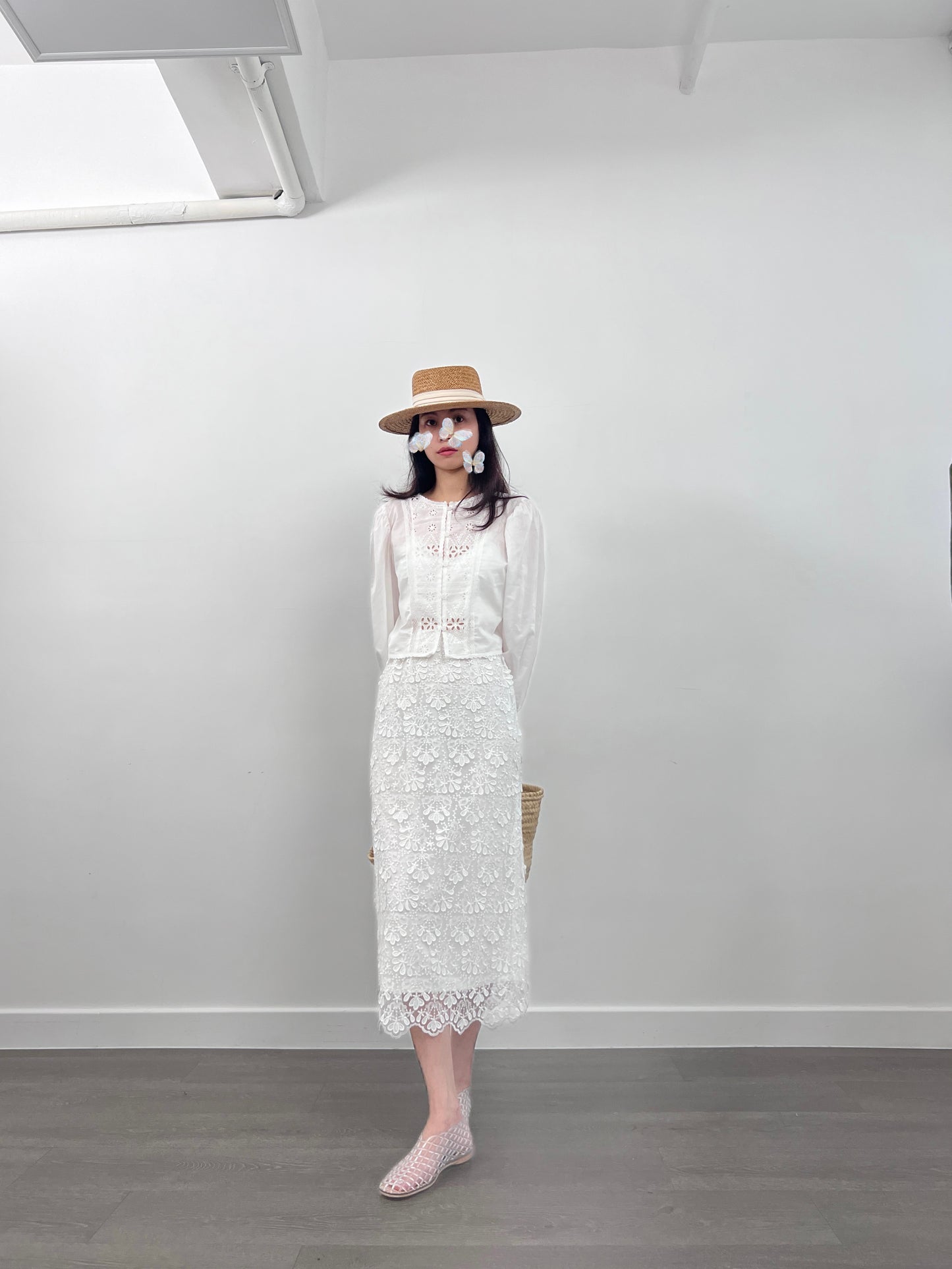 5PO 自留款|0525082 短版Lace Blouse (可前後穿）
