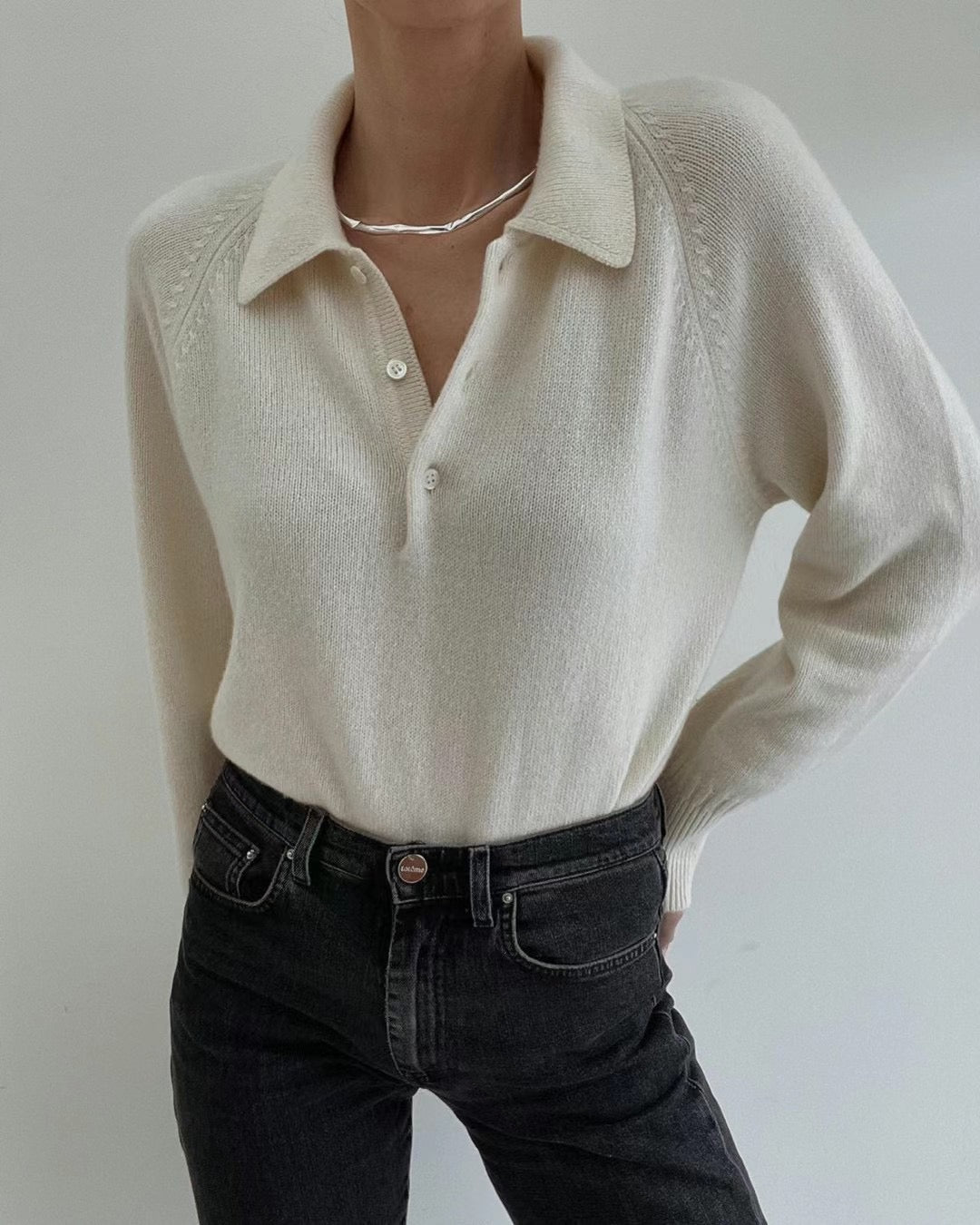 Sold out 12PO No.7 Minimalist | Merino + Cashmere Polo neck sweater