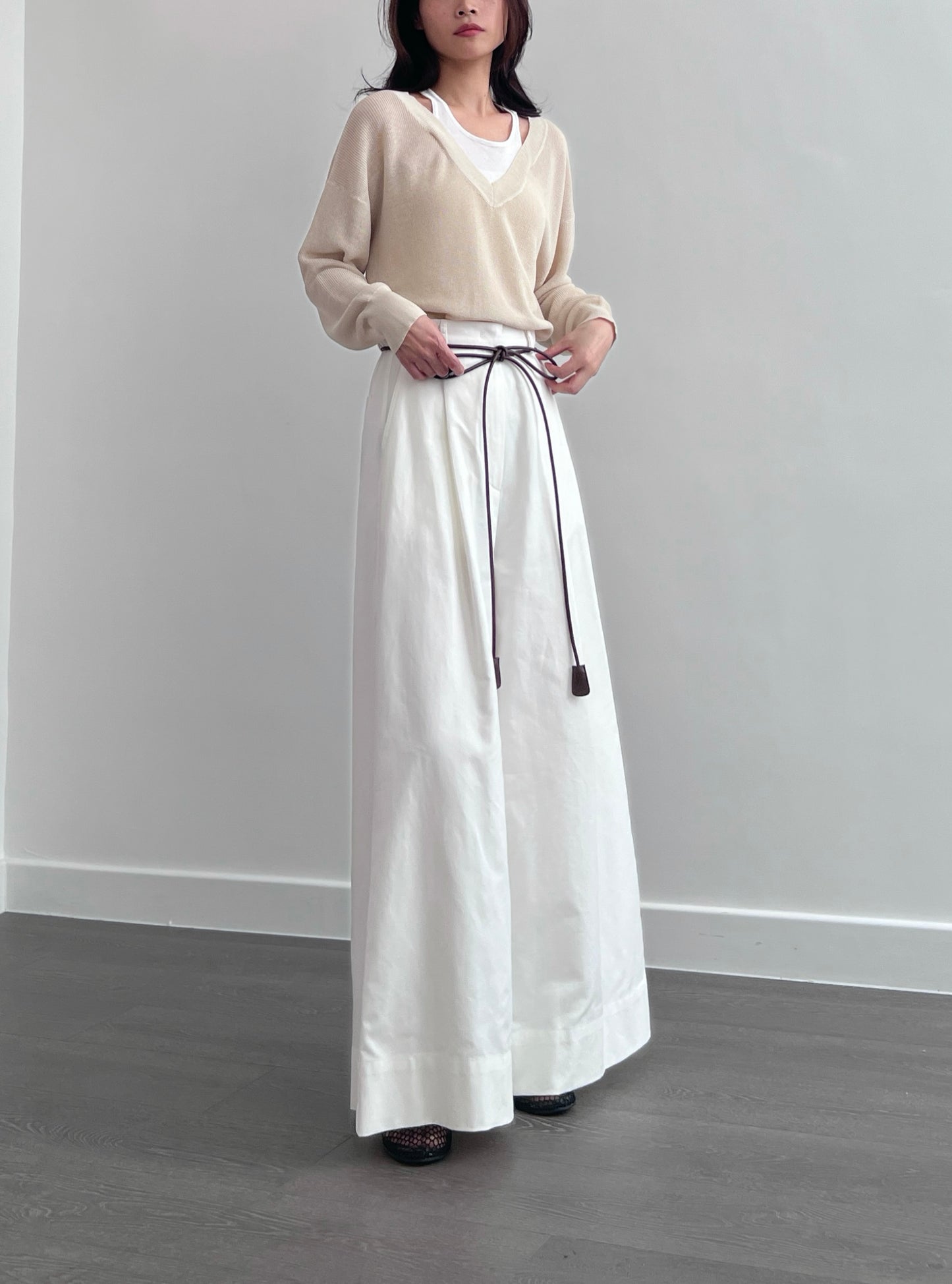 Sold out 4PO No.1 chino wide leg pants
