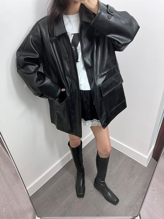 10 PO | 1024076自留 Parka款Faux 皮褸