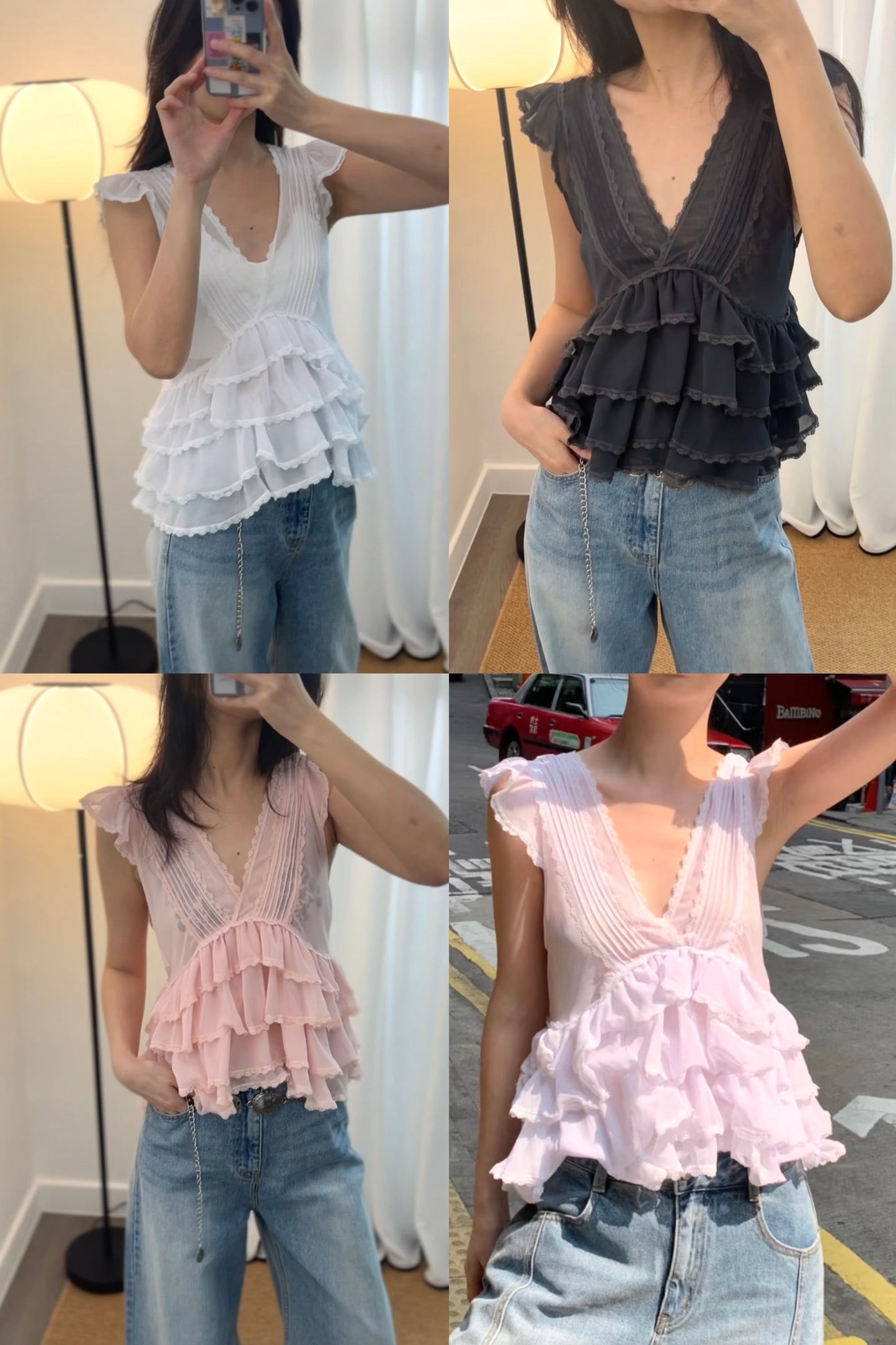 5PO
  超級熱賣款|0525086 美感飄逸Ruffles top