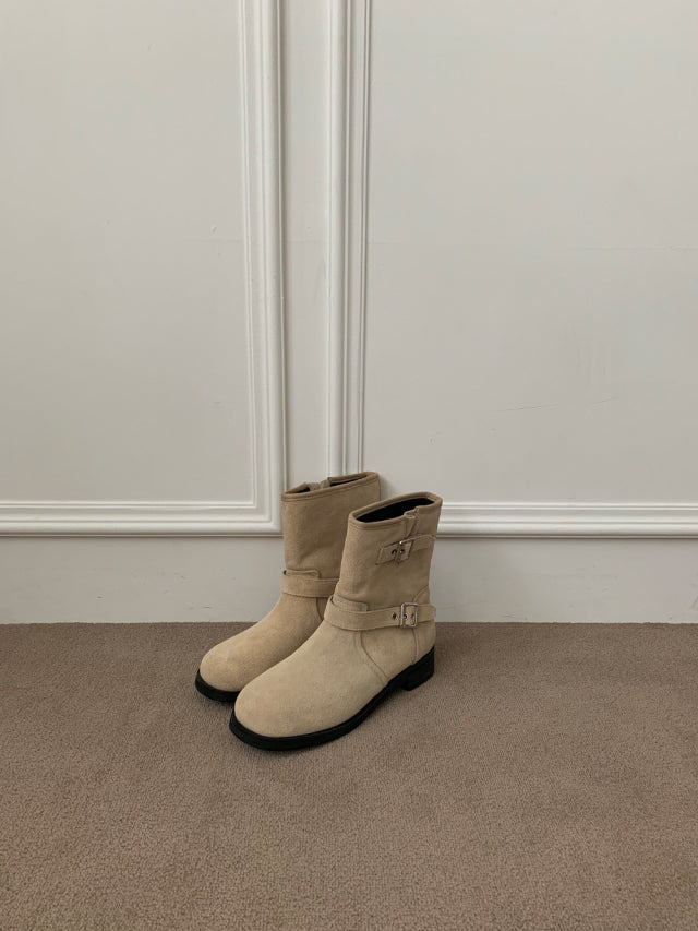 5PO 
| SH0046 自留款✨ 麂皮Biker 短boots