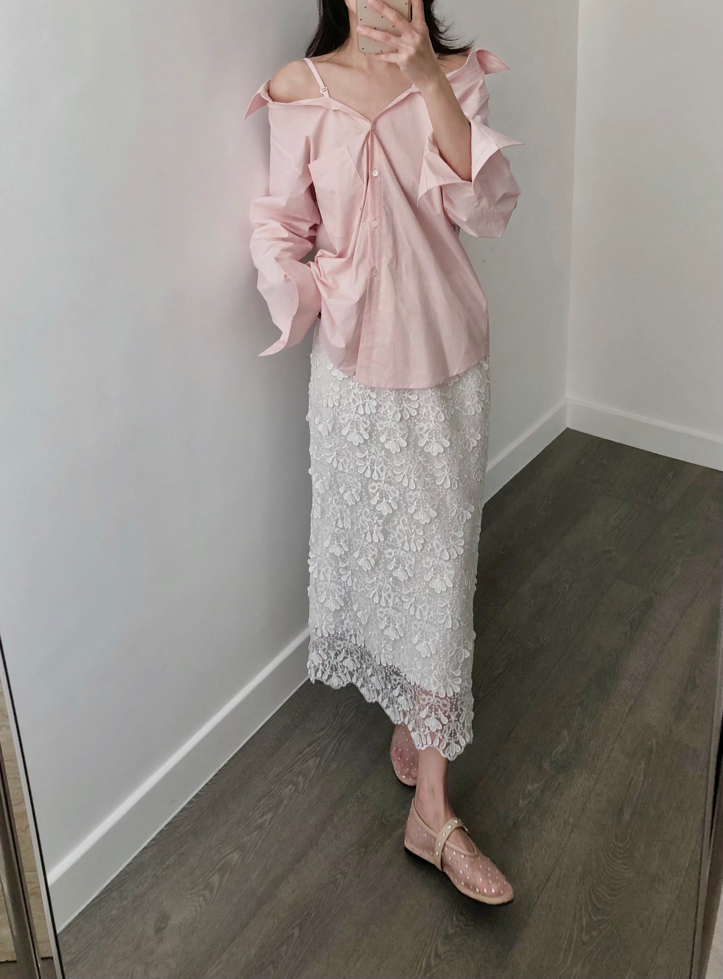 3 PO Hot pick｜0325032 3D花朵 lace skirt (長版短版）