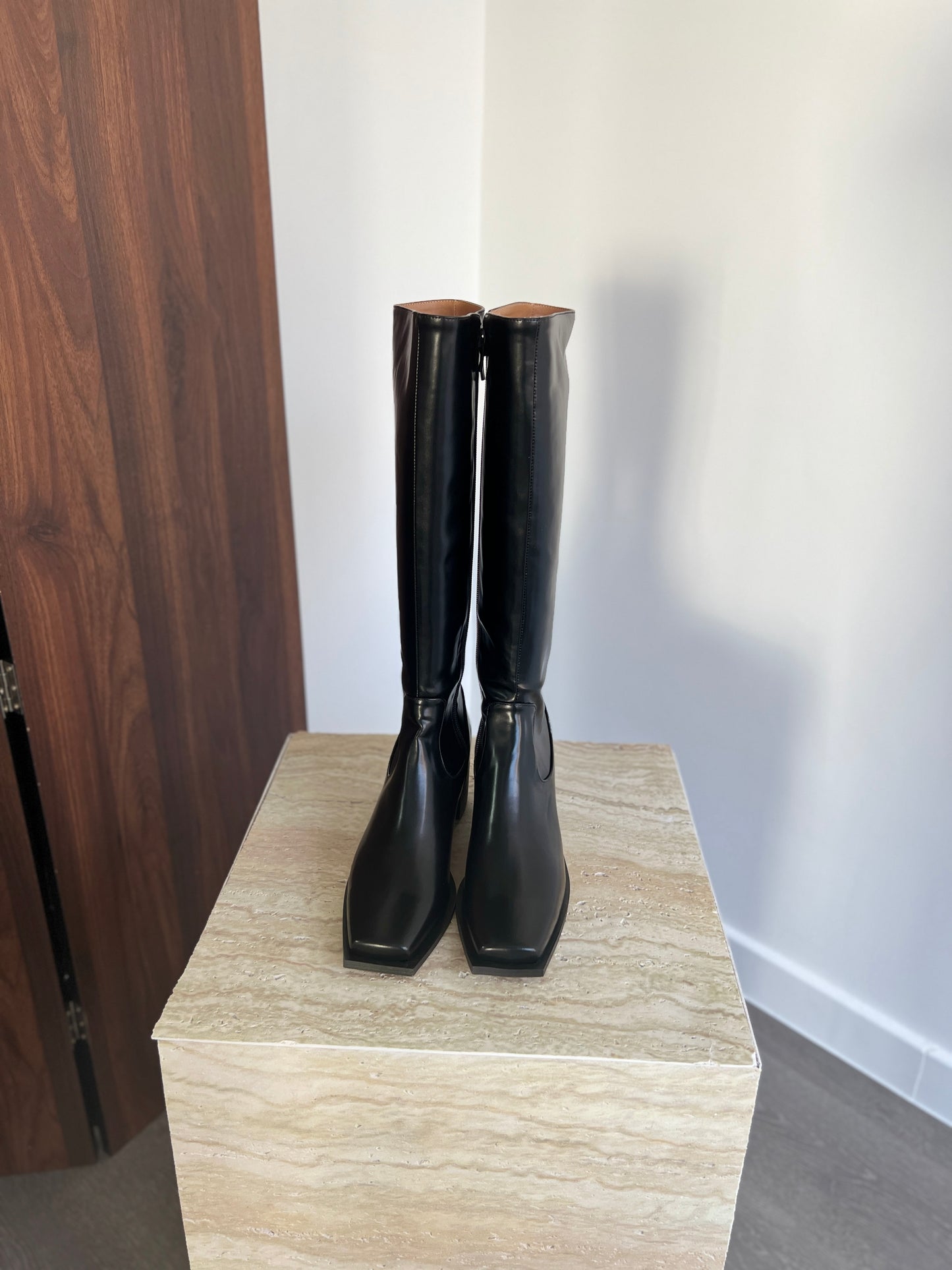 12PO 熱賣基礎款｜SH0037 Knee high fit squared off point toe boots
